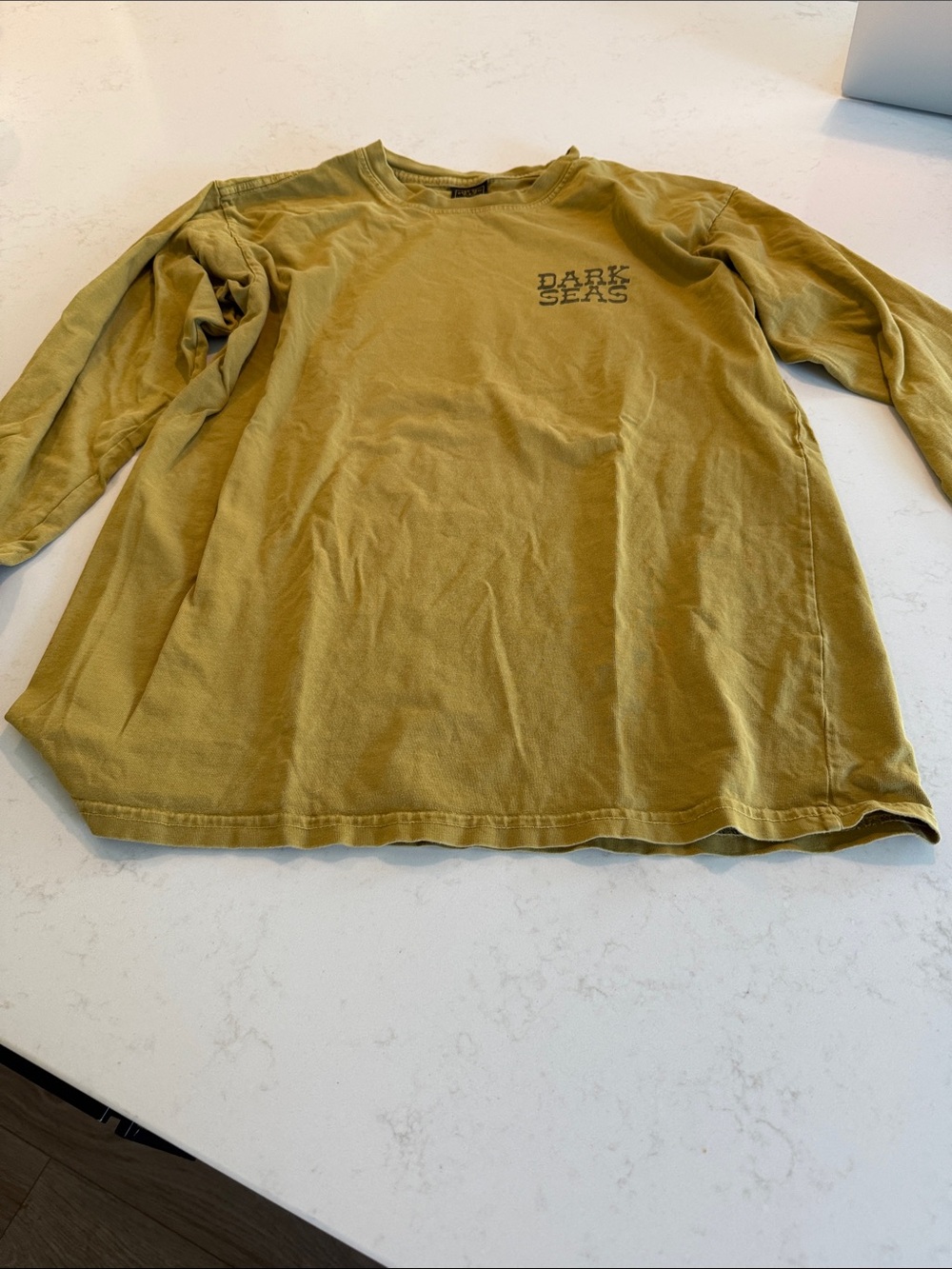 Dark Seas Men’s Long Sleeve Crewneck T-Shirt - Mustard Yellow